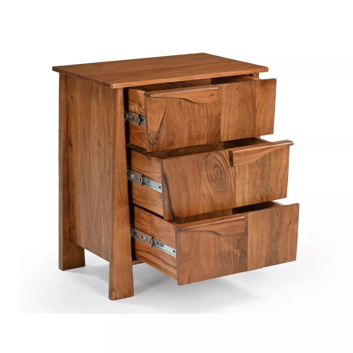 Cirevana Mid-Century Modern 3 Drawers Bedside Table