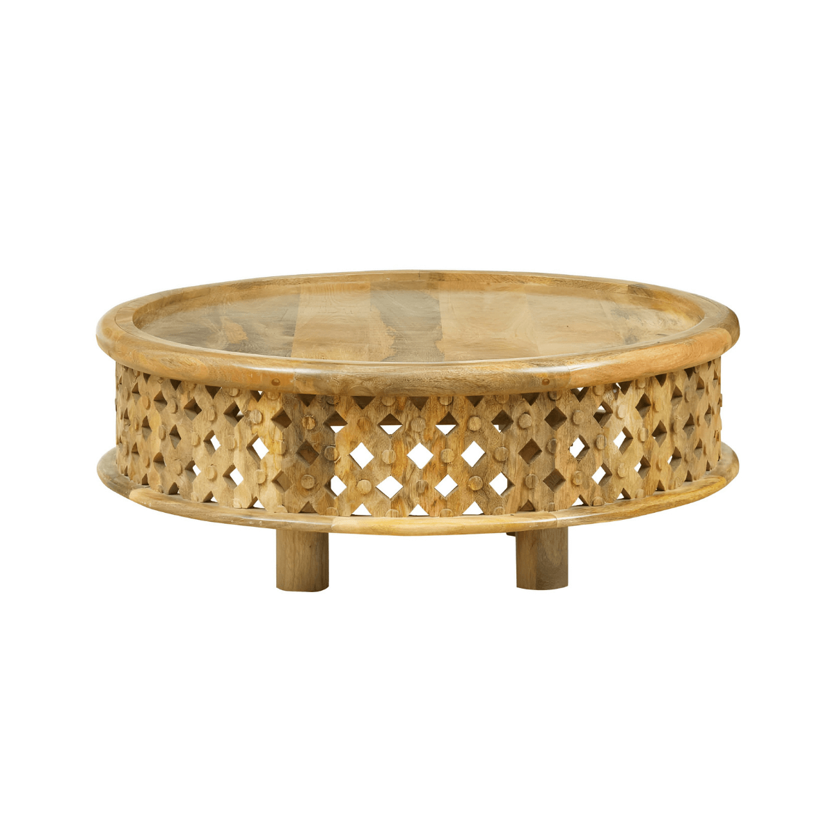 Claremont Solid Wood Round Coffee Table - Oak & Loom