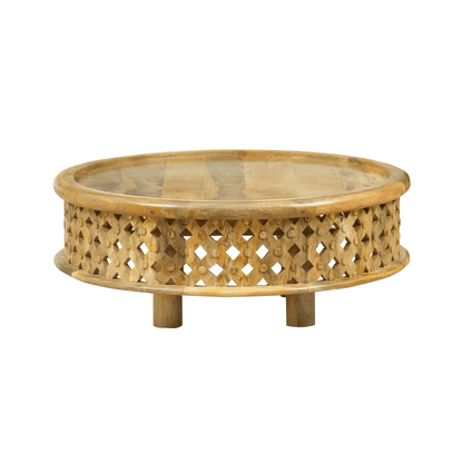 Claremont Solid Wood Round Coffee Table - Oak & Loom