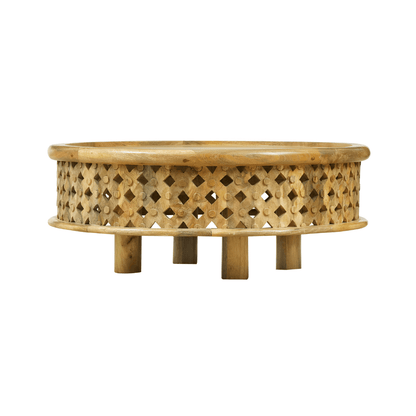 Claremont Solid Wood Round Coffee Table - Oak & Loom