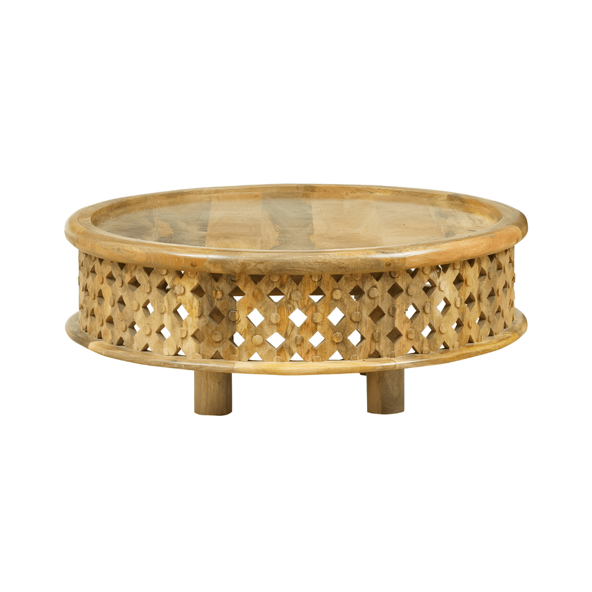 Claremont Solid Wood Round Coffee Table - Oak & Loom