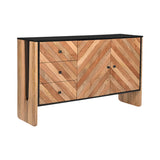 Crestora Solid Wood Dual-Tone Sideboard – isometric view | Oak & Loom Solid Wood Furniture
