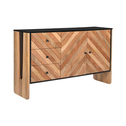 Crestora Dual-Tone Modern Solid Wood Sideboard - Isometric View
