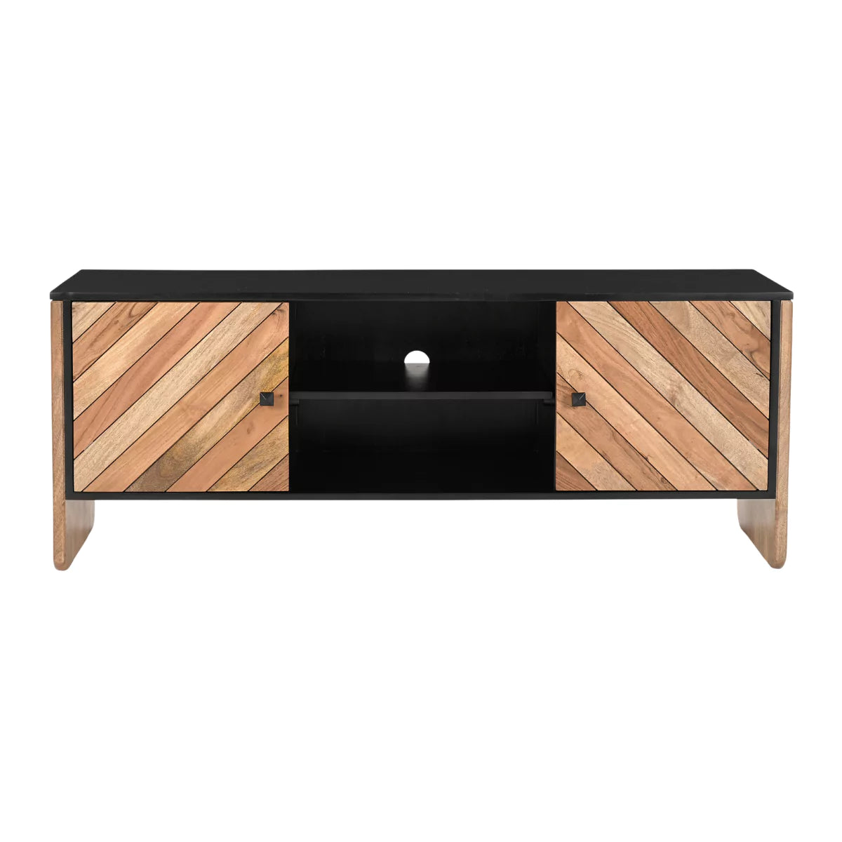 Crestora Dual-Tone Modern Wooden TV Unit - Front View