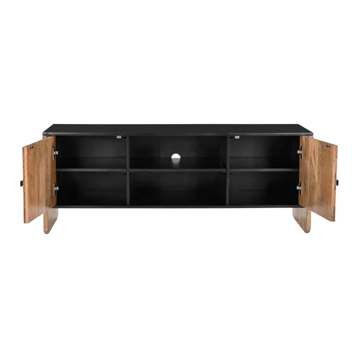 Crestora Dual-Tone Modern Wooden TV Unit - Open View