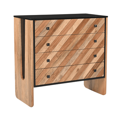 Crestora Modern Two-Tone 4 Drawer Chest