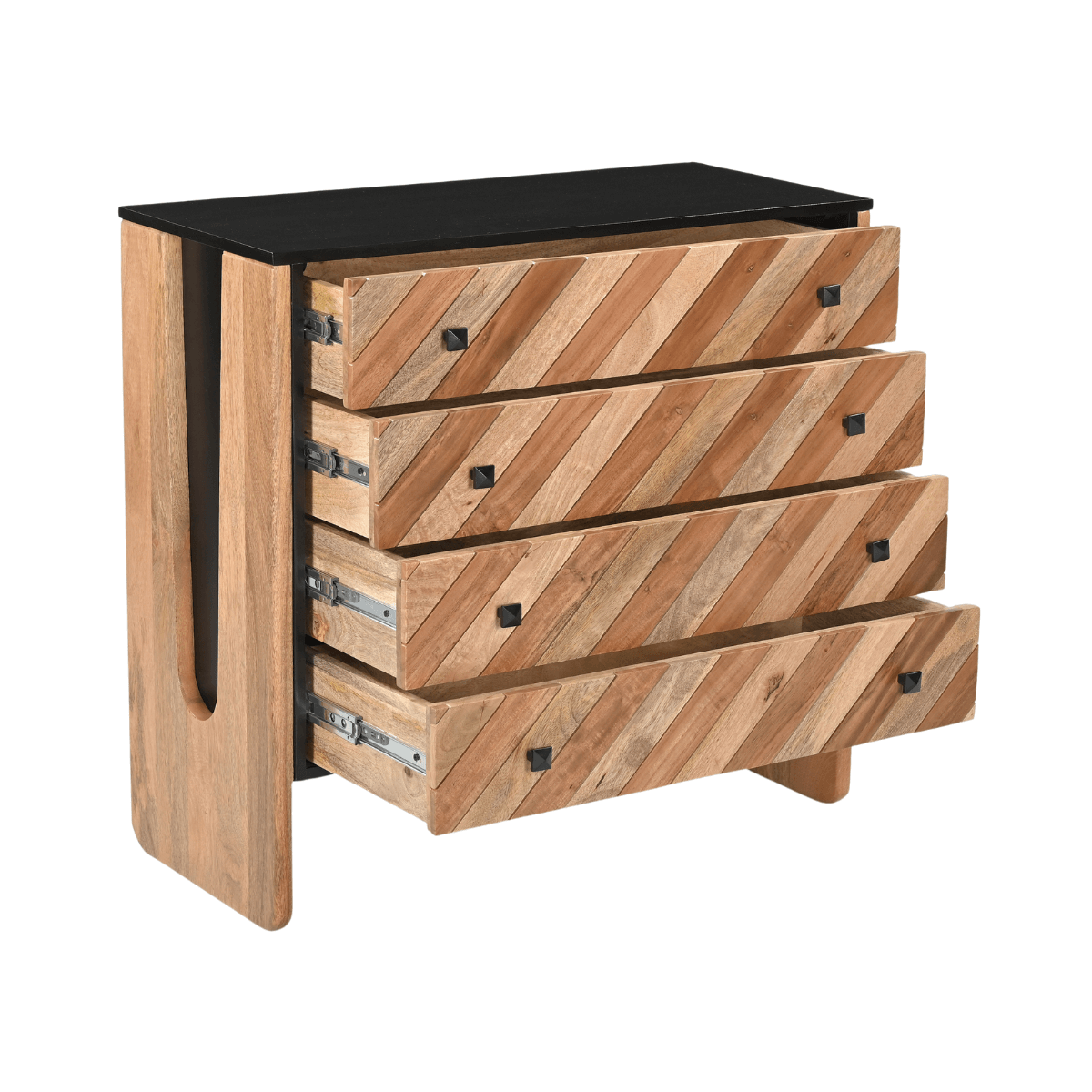 Crestora Modern Two-Tone 4 Drawer Chest