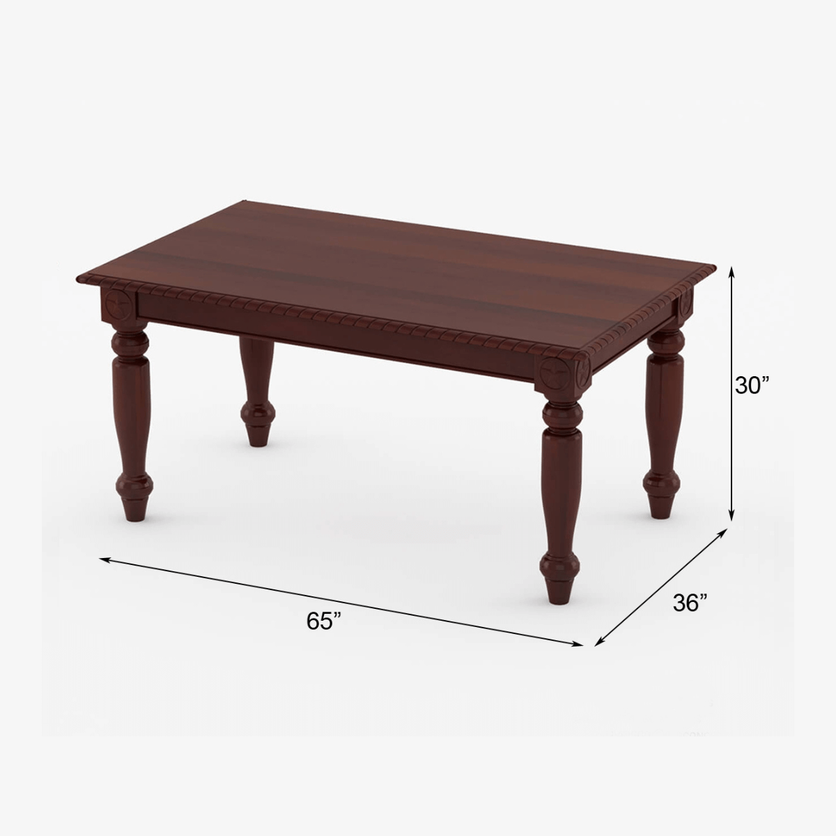 Dalhart Traditional Solid Wood Rectangle Dining Set in Mahogany Finish
