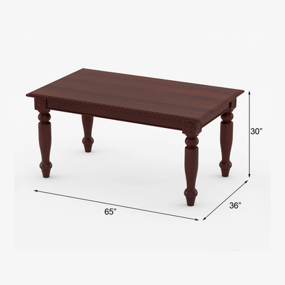 Dalhart Traditional Solid Wood Rectangle Dining Set in Mahogany Finish