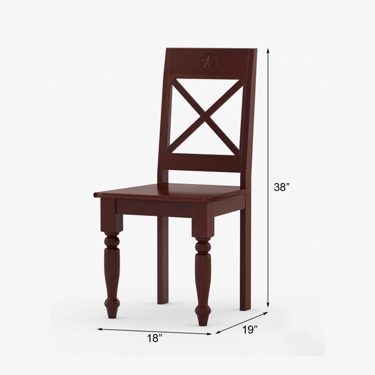 Dalhart Traditional Solid Wood Rectangle Dining Set in Mahogany Finish