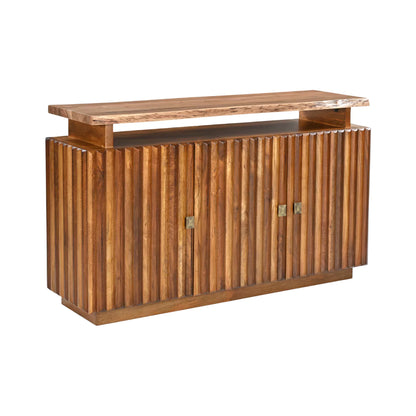 Drevora Modern Solid Wood 3-Door Sideboard - Isometric Angle