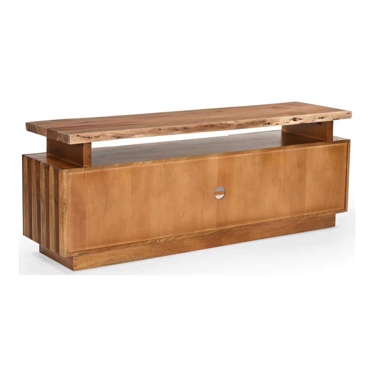 Drevora Modern Solid Wood TV Unit with Storage - Back View