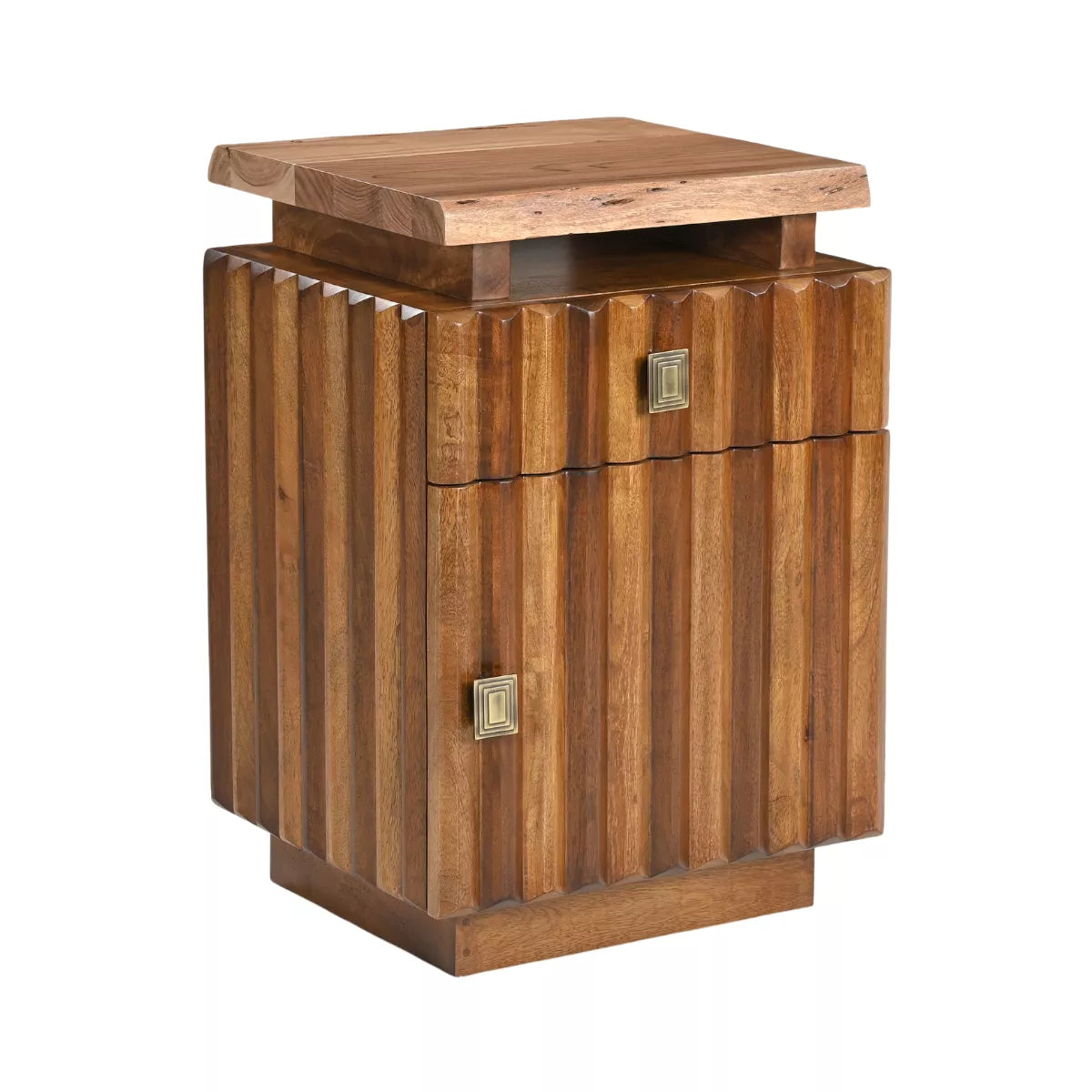 Drevora Modern Solid Wood Bedside Table