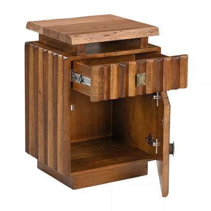 Drevora Modern Solid Wood Bedside Table