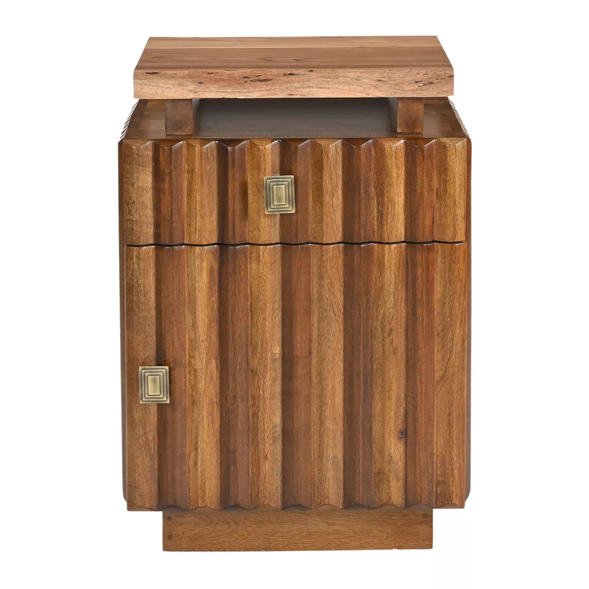 Drevora Modern Solid Wood Bedside Table