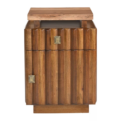 Drevora Modern Solid Wood Bedside Table