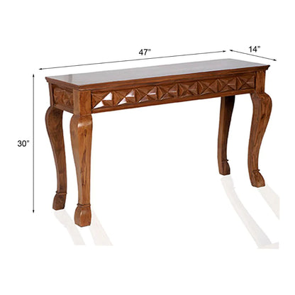 Lancaster Ridge Traditional Diamond Carved Wooden Console Table