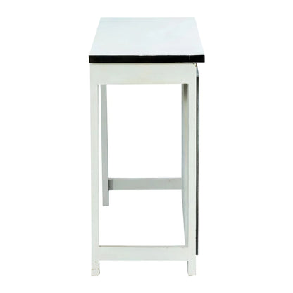 Lexington Two Tone Solid Floral Carved Wood Console Table