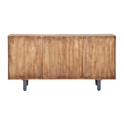 Mirevana Two-Tone Modern Solid Wood Sideboard - Back View