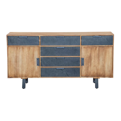 Mirevana Two-Tone Modern Solid Wood Sideboard - Front View