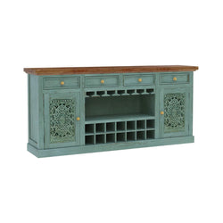 Montverde Handcarved Sideboard Bar Cabinet – front view | Oak & Loom Solid Wood Furniture