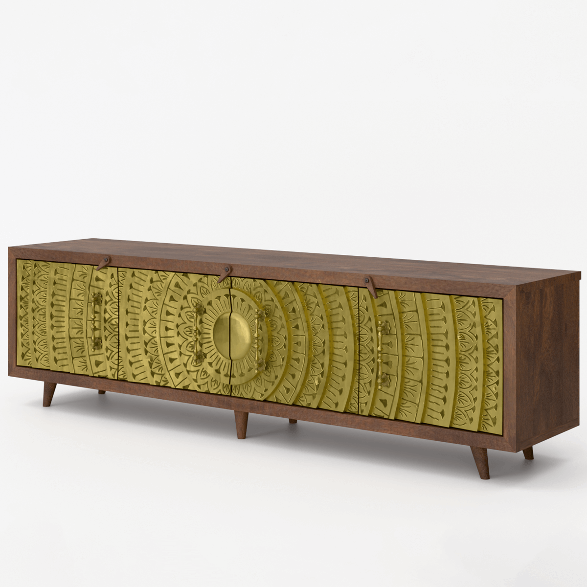 Olympia Brass 4 Door Media Console