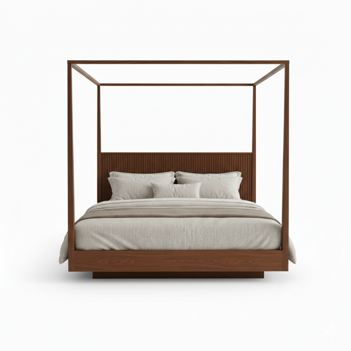 Orvane Low Profile Solid Wood Canopy Bed Frame