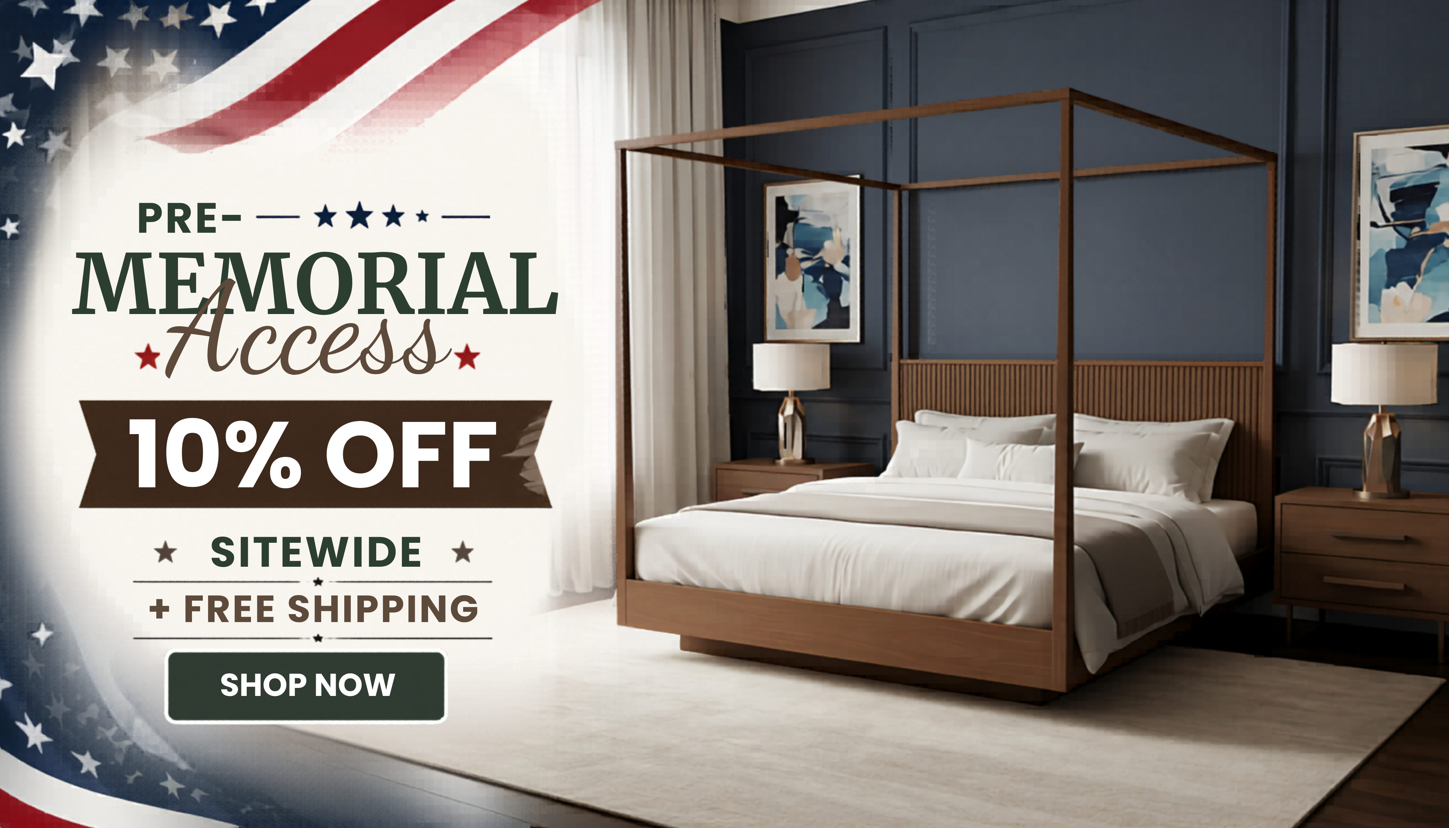 Orvane Low Profile Solid Wood Canopy Bed Frame