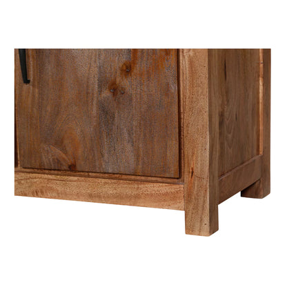 Orvencia Brown Solid Rustic Wood Sideboard - Door Closeup View