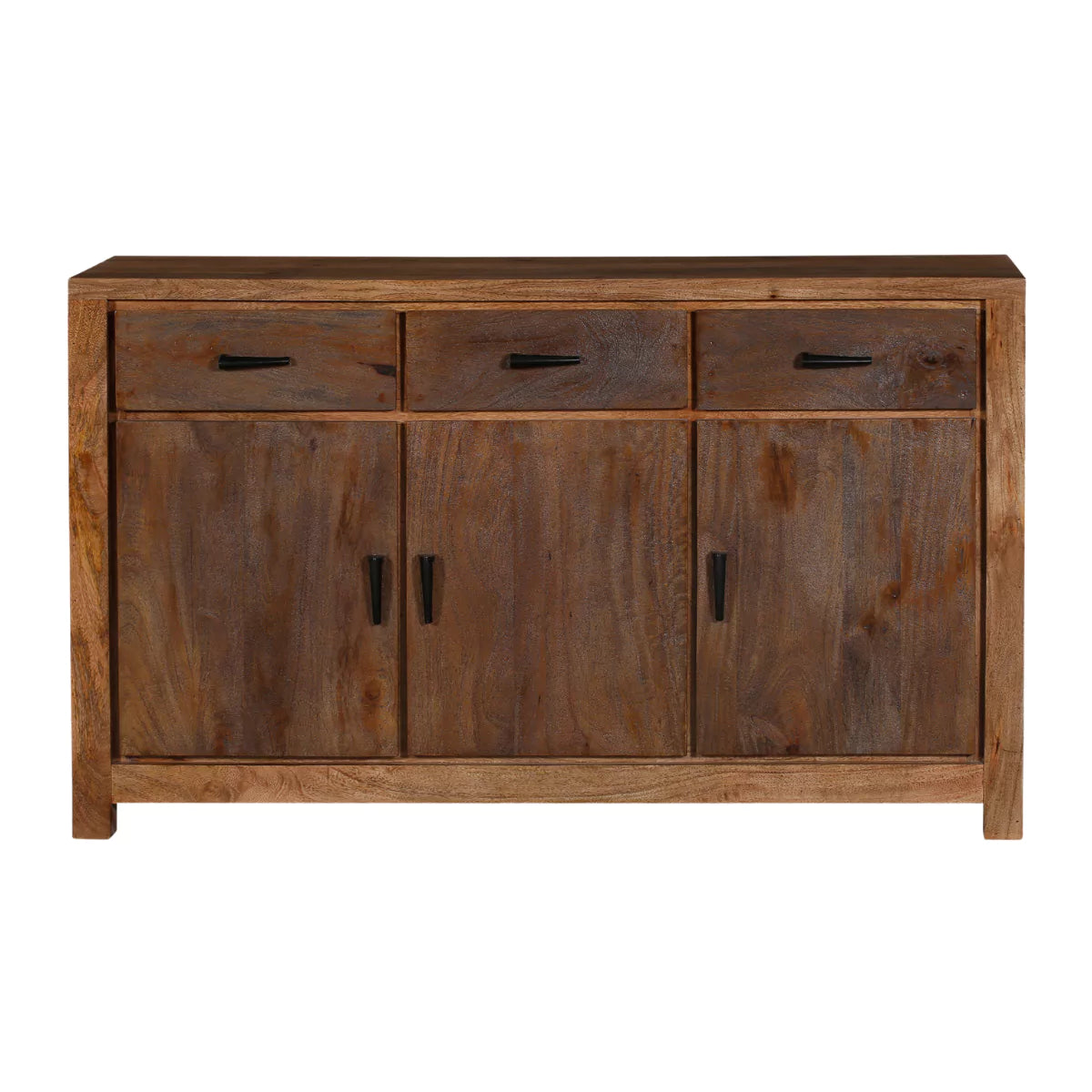 Orvencia Brown Solid Rustic Wood Sideboard - Front View
