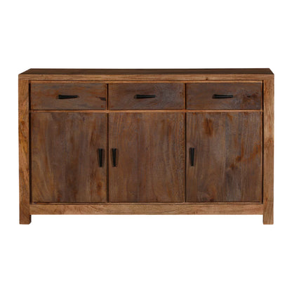Orvencia Brown Solid Rustic Wood Sideboard - Front View