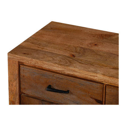 Orvencia Brown Solid Rustic Wood Sideboard - Top Closeup View