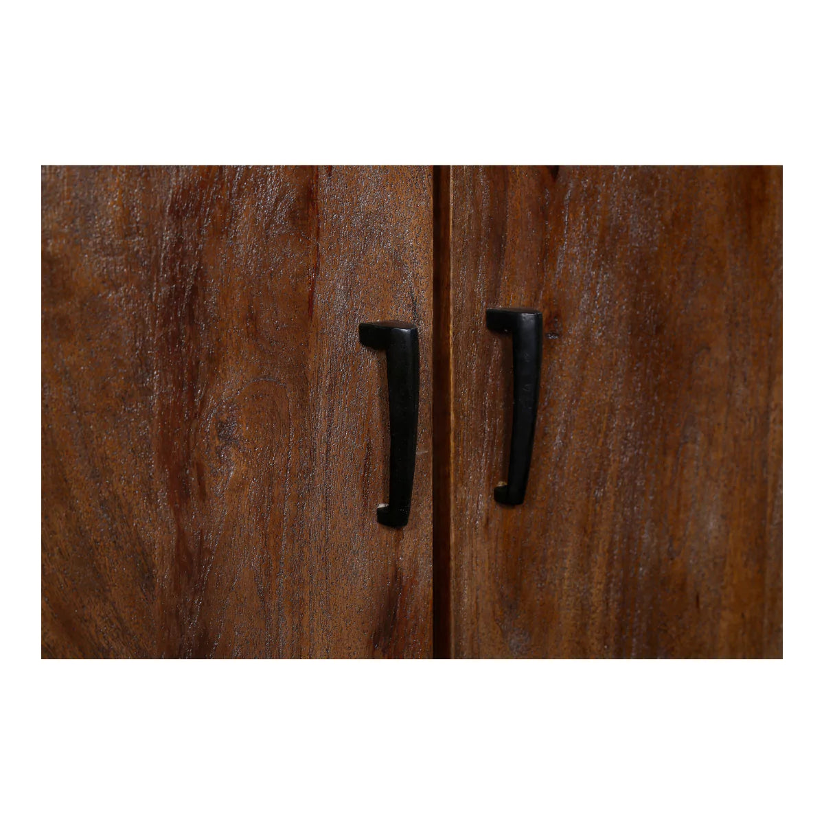 Orvencia Rustic Brown Solid Wood Small Sideboard - Front Closeup View.webp