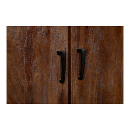 Orvencia Rustic Brown Solid Wood Small Sideboard - Front Closeup View.webp