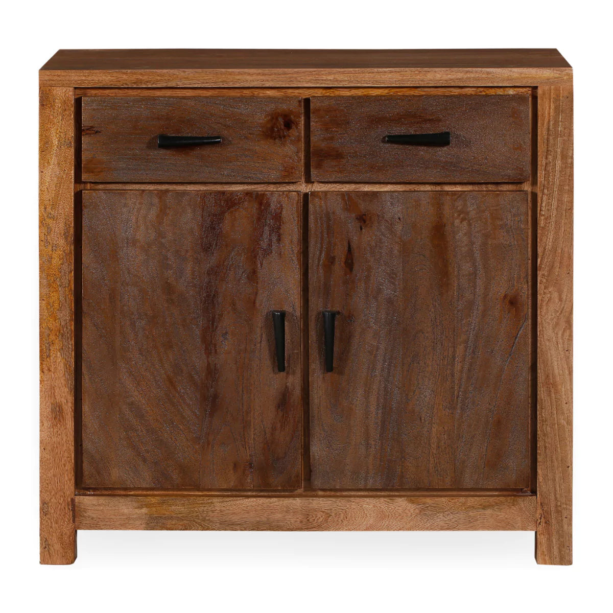 Orvencia Rustic Brown Solid Wood Small Sideboard - Front View.webp