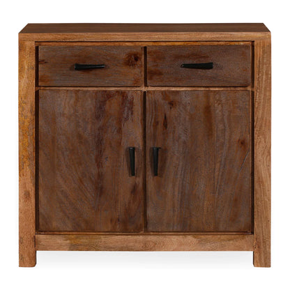 Orvencia Rustic Brown Solid Wood Small Sideboard - Front View.webp