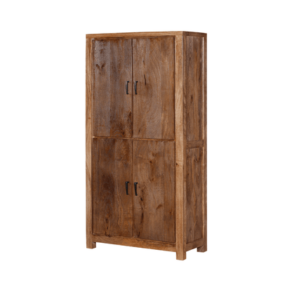 Orvencia Rustic Solid Wood 4 Door Wardrobe