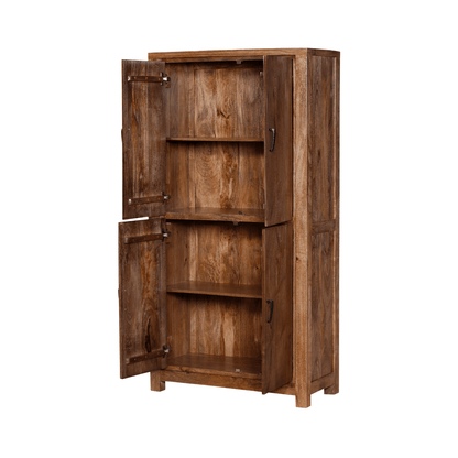 Orvencia Rustic Solid Wood 4 Door Wardrobe