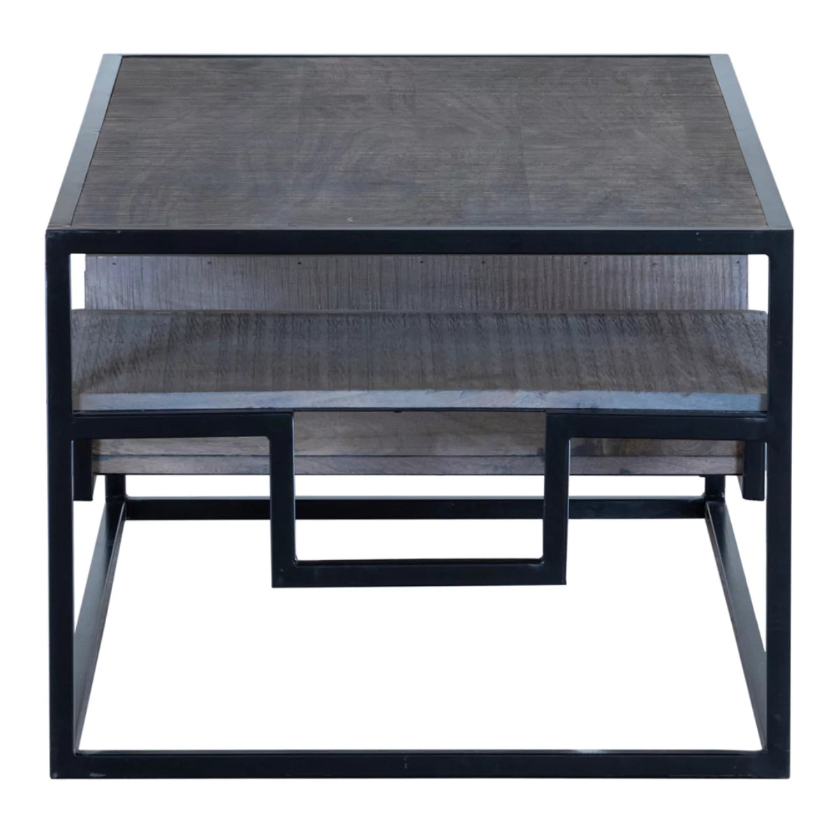 Ovela Solid Wood Rectangular Coffee Table with Storage - Side View