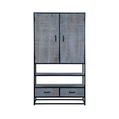Ovela Rusic Tall Wide Wooden Storage Cabinet