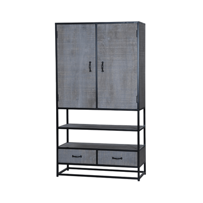 Ovela Rusic Tall Wide Wooden Storage Cabinet