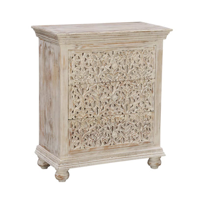 Ridgewood White Distressed Finish Solid Wood Nightstand
