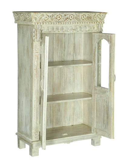 Savannah Wooden Tall Glass Door Cabinet