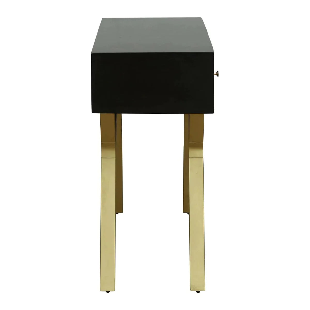 Scottsdale Geometric Leg Black and Gold Console Table with 3 drawers