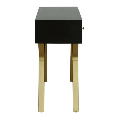 Scottsdale Geometric Leg Black and Gold Console Table with 3 drawers