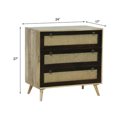 Spring Hill Dual Tone 3 Cane Drawer Nightstand