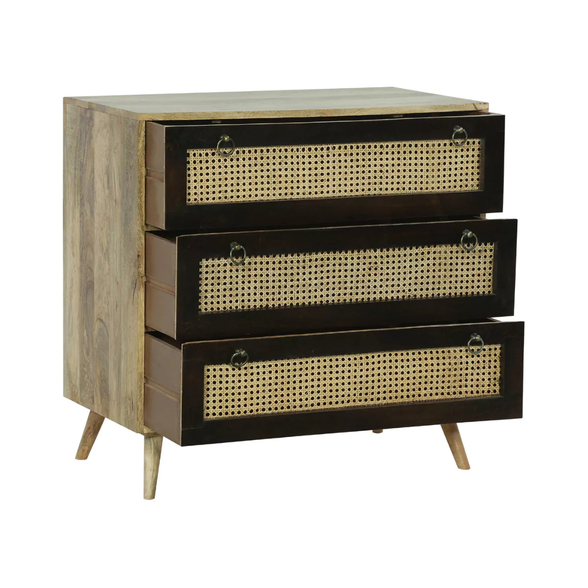 Spring Hill Dual Tone 3 Cane Drawer Nightstand