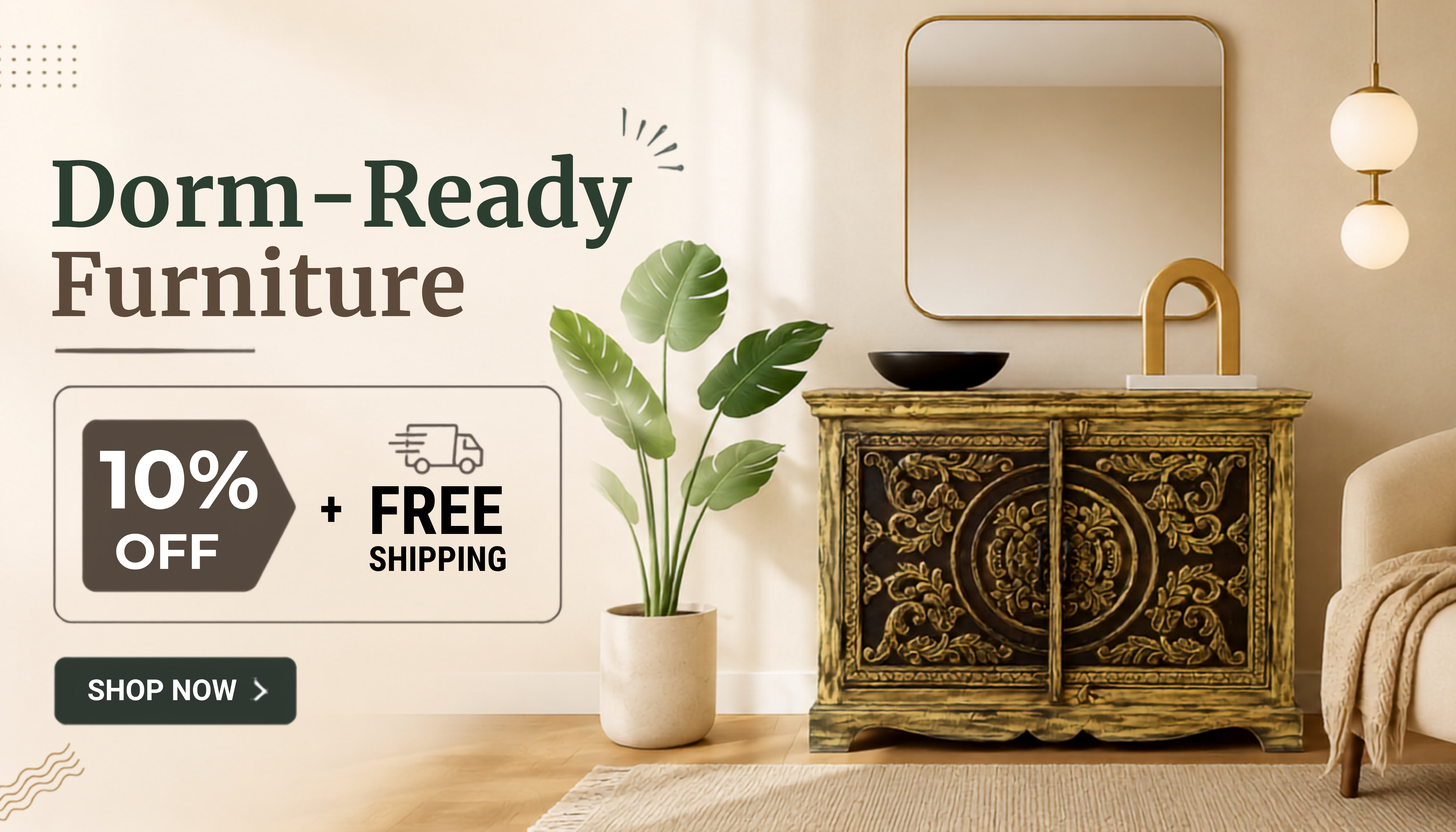 Tarnell Vintage Carved Small Sideboard