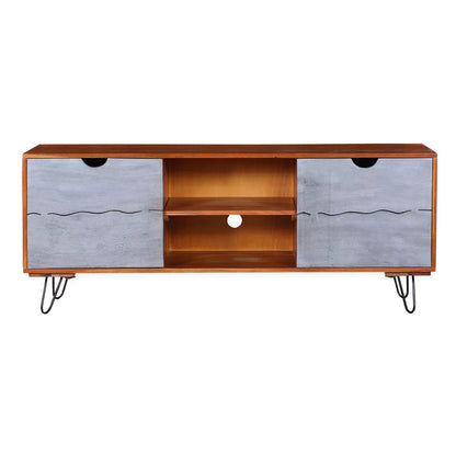 Vexlore Modern Solid Acacia Wood TV Stand - Front View