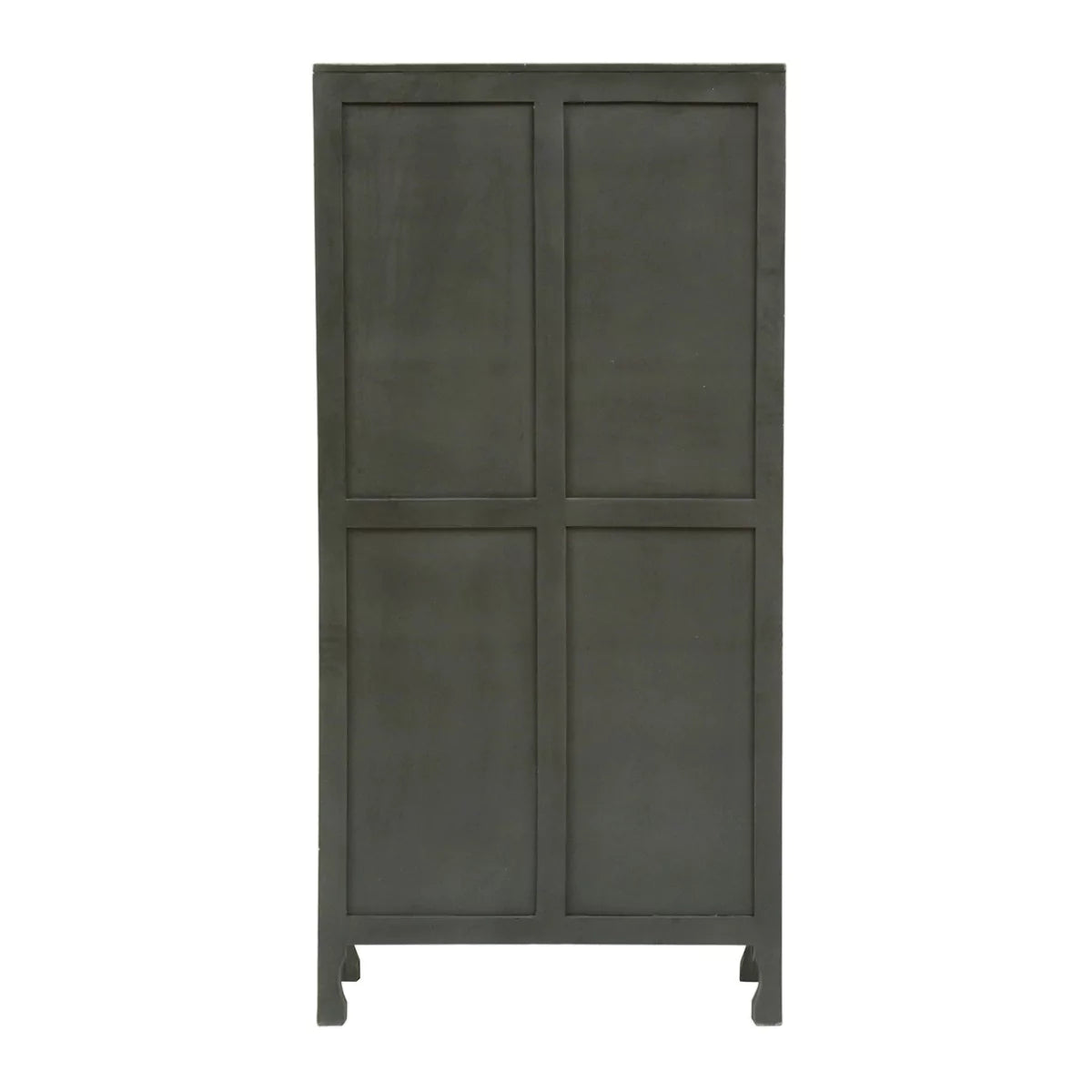 Winona Rustic Hand-Carved Distressed Wooden Tall Accent Cabinet